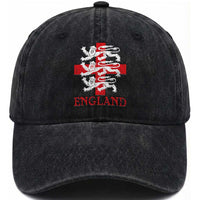 England Three Lions Symbol English Pride Souvenir Washed Cotton Baseball Cap