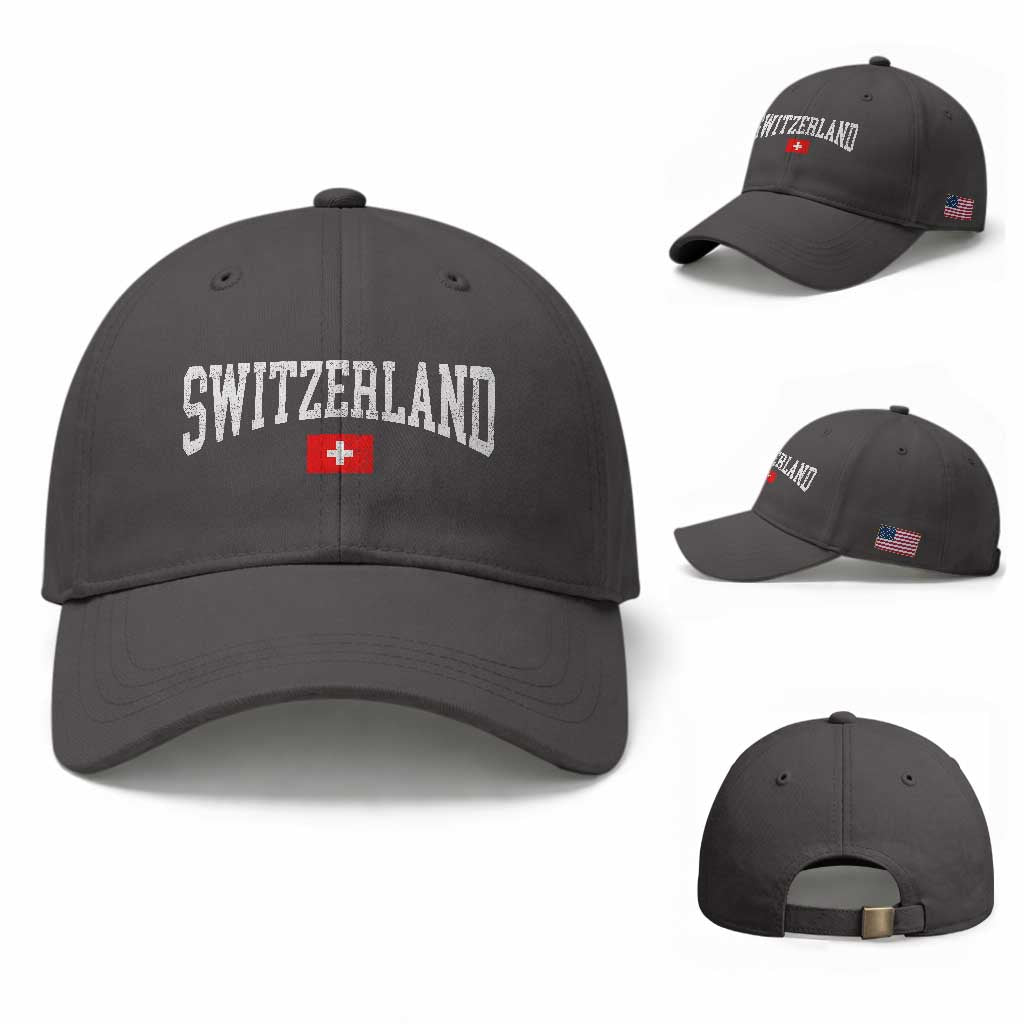 Vintage Switzerland National Pride The Swiss Cross Baseball Cap