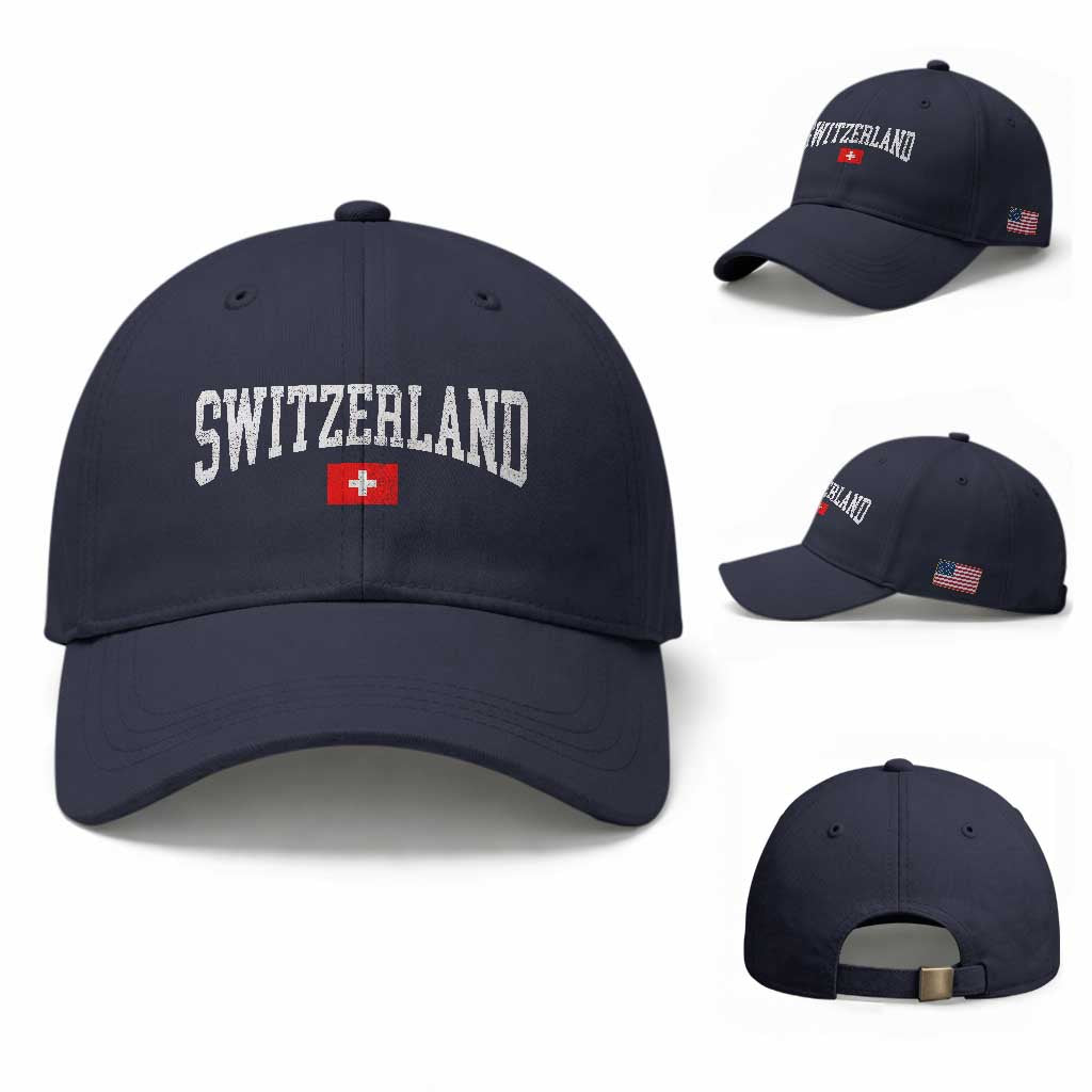 Vintage Switzerland National Pride The Swiss Cross Baseball Cap