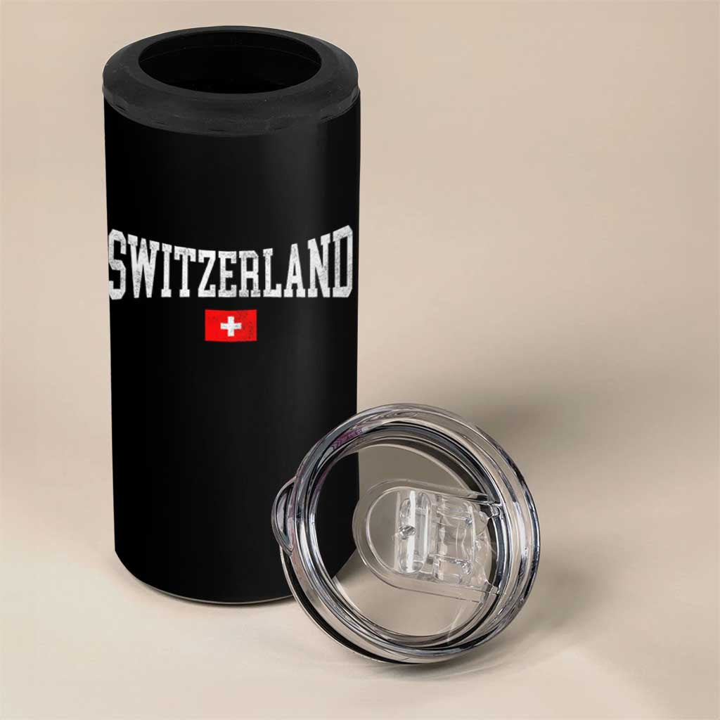 Vintage Switzerland National Pride The Swiss Cross 4 in 1 Can Cooler Tumbler