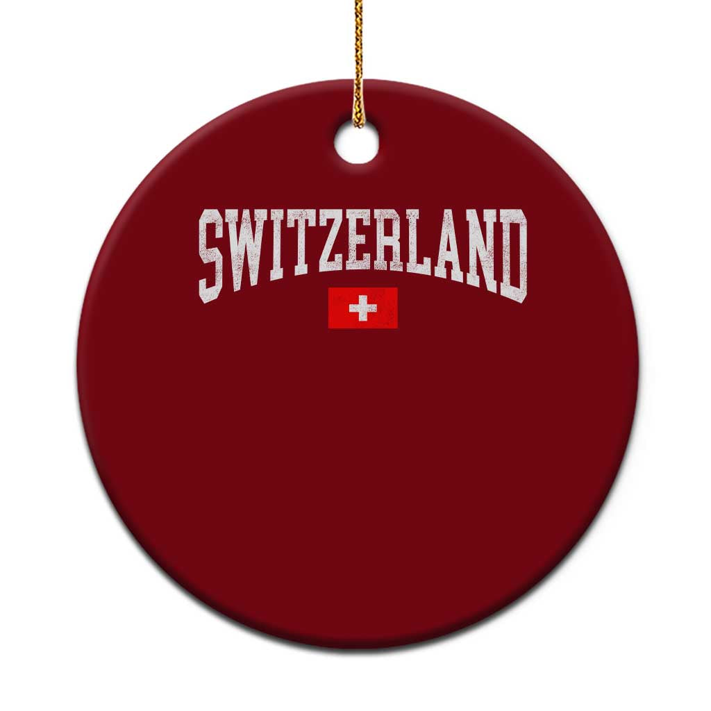 Vintage Switzerland National Pride The Swiss Cross Ceramic Ornament