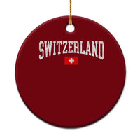 Vintage Switzerland National Pride The Swiss Cross Ceramic Ornament