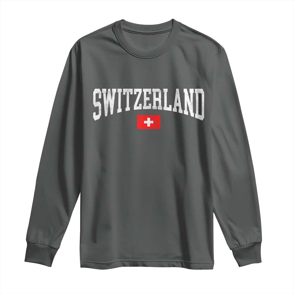 Vintage Switzerland National Pride The Swiss Cross Long Sleeve Shirt