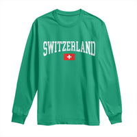 Vintage Switzerland National Pride The Swiss Cross Long Sleeve Shirt
