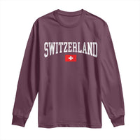 Vintage Switzerland National Pride The Swiss Cross Long Sleeve Shirt