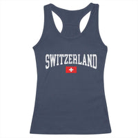 Vintage Switzerland National Pride The Swiss Cross Racerback Tank Top
