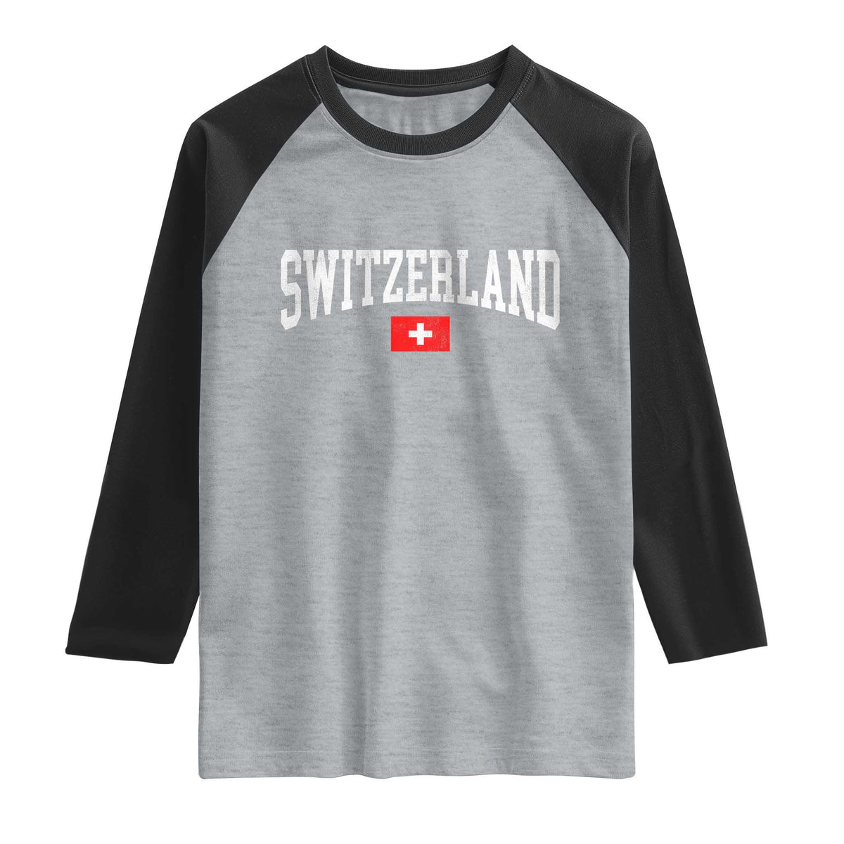 Vintage Switzerland National Pride The Swiss Cross Raglan Shirt
