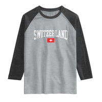Vintage Switzerland National Pride The Swiss Cross Raglan Shirt