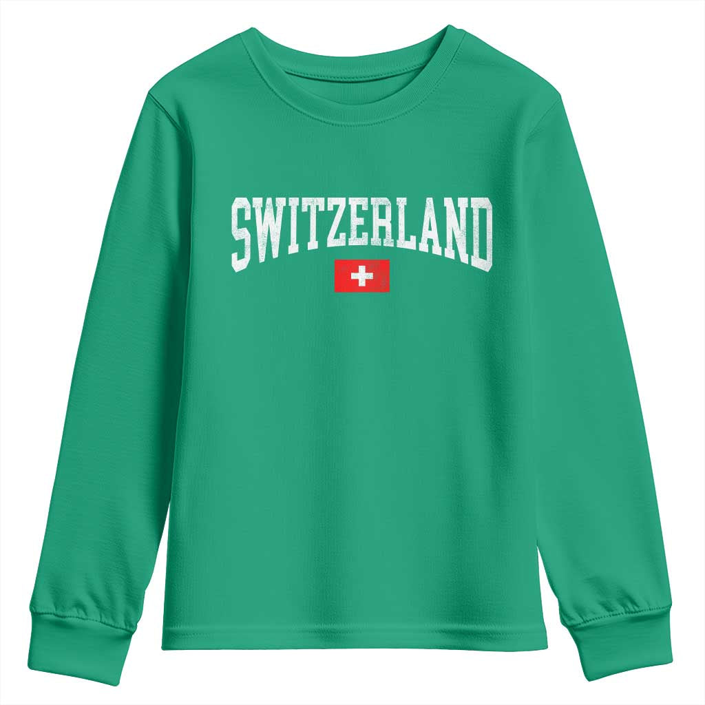 Vintage Switzerland National Pride The Swiss Cross Youth Sweatshirt