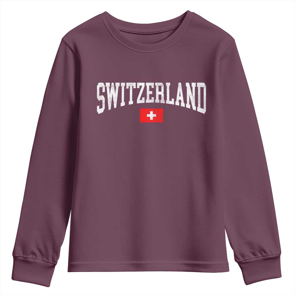 Vintage Switzerland National Pride The Swiss Cross Youth Sweatshirt