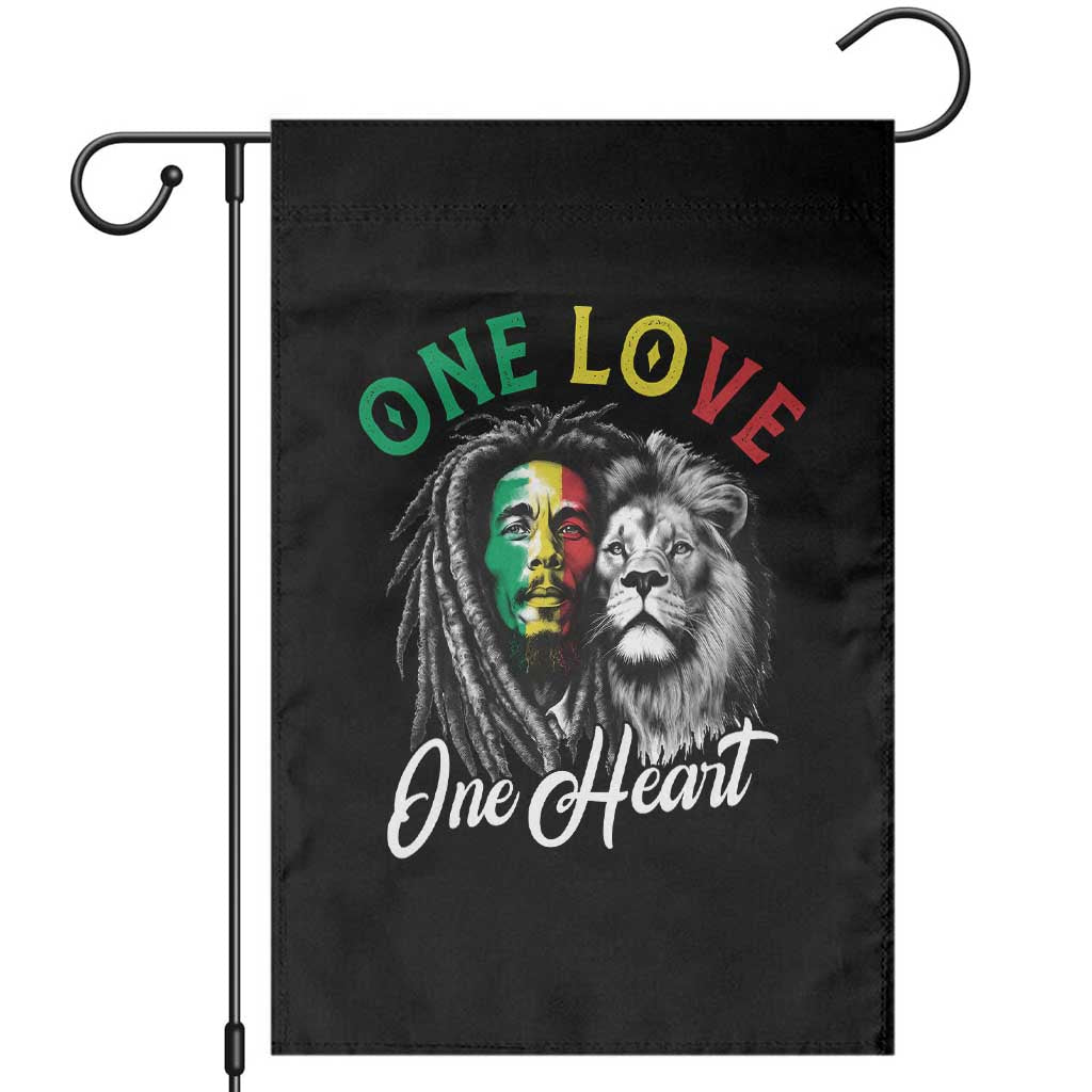 Reggae Legend Garden Flag One Love One Heart Rastafarian Reggae Music Lion - Wonder Print Shop