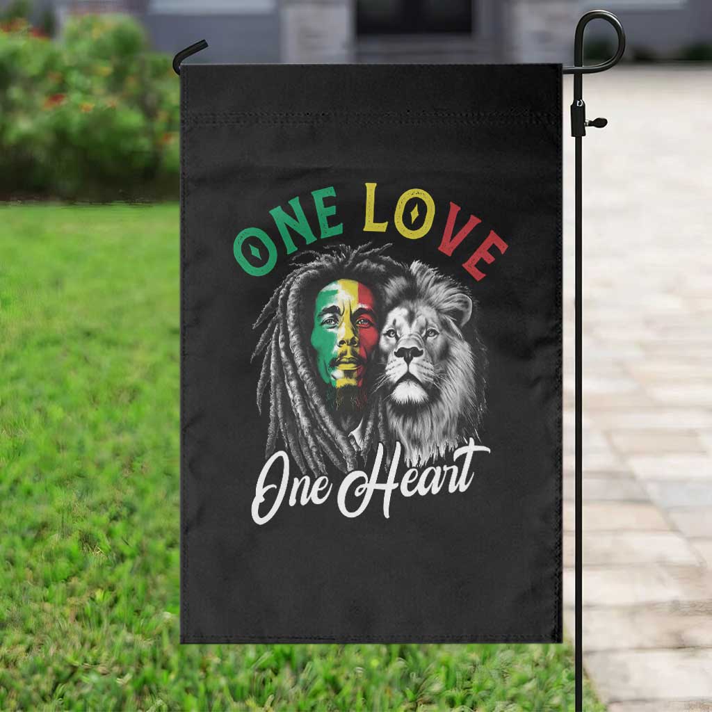 Reggae Legend Garden Flag One Love One Heart Rastafarian Reggae Music Lion - Wonder Print Shop