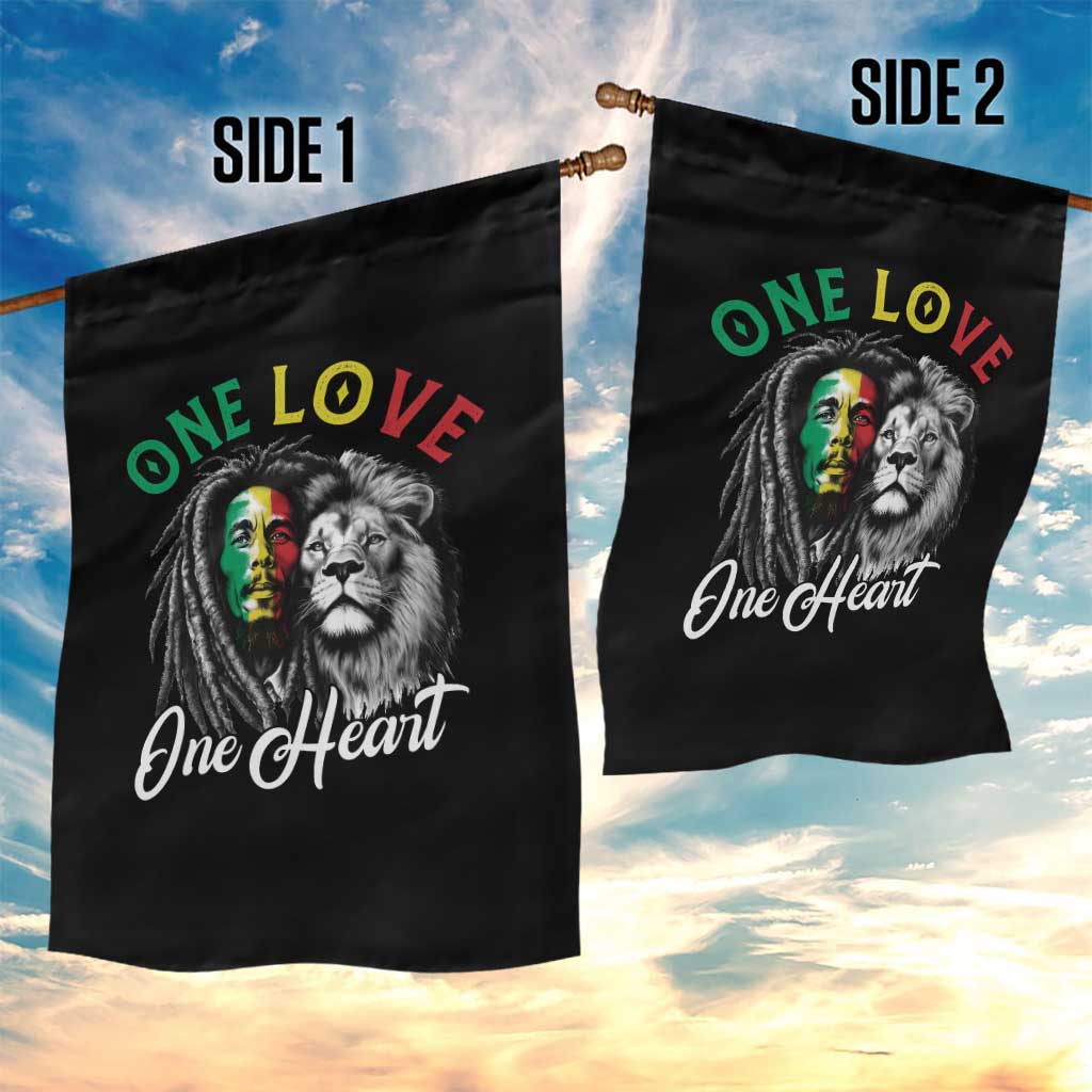 Reggae Legend Garden Flag One Love One Heart Rastafarian Reggae Music Lion - Wonder Print Shop