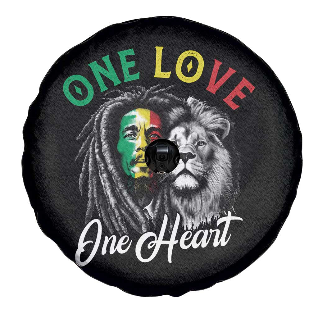 Reggae Legend Spare Tire Cover One Love One Heart Rastafarian Reggae Music Lion - Wonder Print Shop