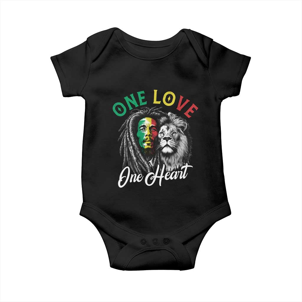 Reggae Legend Baby Onesie One Love One Heart Rastafarian Reggae Music Lion - Wonder Print Shop