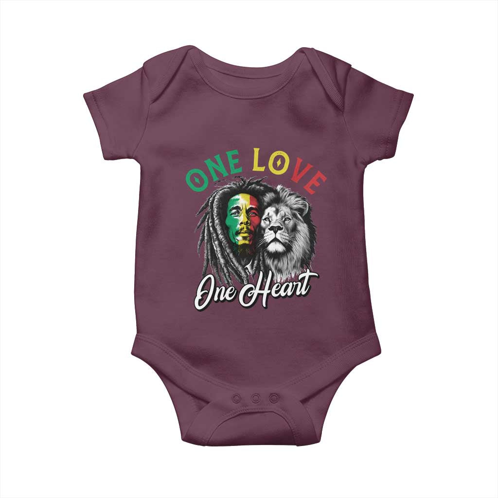Reggae Legend Baby Onesie One Love One Heart Rastafarian Reggae Music Lion - Wonder Print Shop
