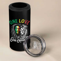 Reggae Legend 4 in 1 Can Cooler Tumbler One Love One Heart Rastafarian Reggae Music Lion - Wonder Print Shop