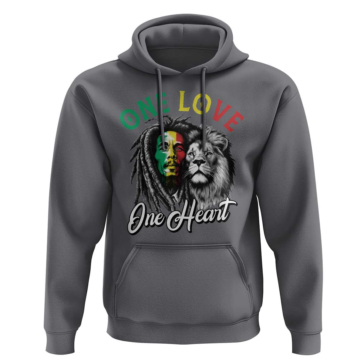 Reggae Legend Hoodie One Love One Heart Rastafarian Reggae Music Lion - Wonder Print Shop