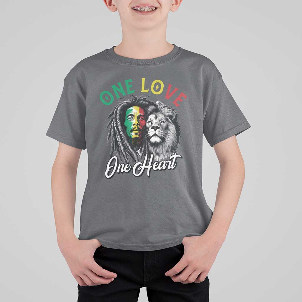Reggae Legend T Shirt For Kid One Love One Heart Rastafarian Reggae Music Lion - Wonder Print Shop