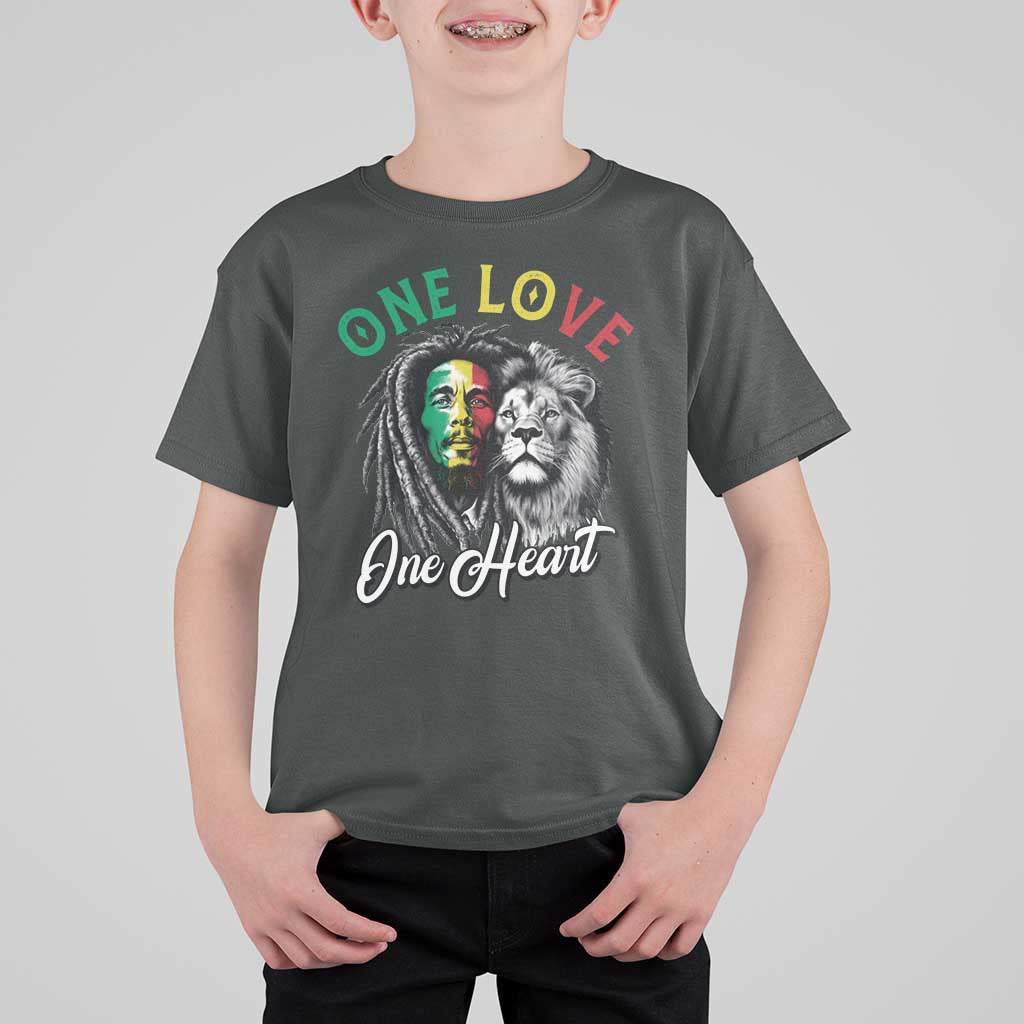 Reggae Legend T Shirt For Kid One Love One Heart Rastafarian Reggae Music Lion - Wonder Print Shop