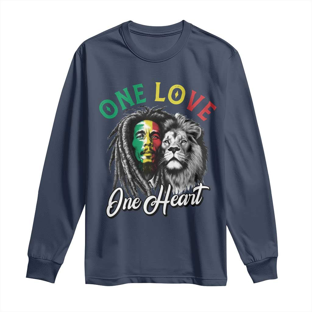 Reggae Legend Long Sleeve Shirt One Love One Heart Rastafarian Reggae Music Lion - Wonder Print Shop