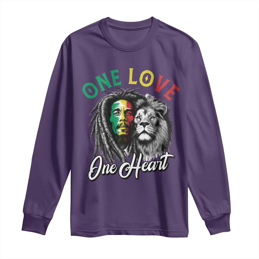 Reggae Legend Long Sleeve Shirt One Love One Heart Rastafarian Reggae Music Lion - Wonder Print Shop