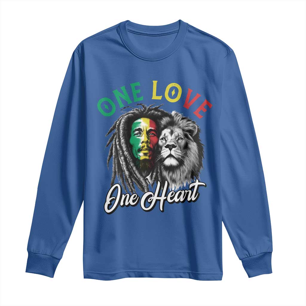 Reggae Legend Long Sleeve Shirt One Love One Heart Rastafarian Reggae Music Lion - Wonder Print Shop