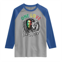 Reggae Legend Raglan Shirt One Love One Heart Rastafarian Reggae Music Lion - Wonder Print Shop