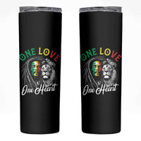 Reggae Legend Skinny Tumbler One Love One Heart Rastafarian Reggae Music Lion - Wonder Print Shop