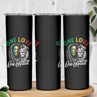 Reggae Legend Skinny Tumbler One Love One Heart Rastafarian Reggae Music Lion - Wonder Print Shop