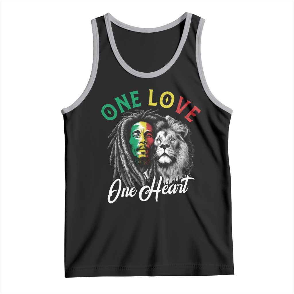 Reggae Legend Tank Top One Love One Heart Rastafarian Reggae Music Lion - Wonder Print Shop