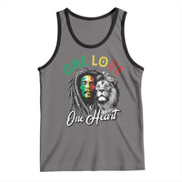 Reggae Legend Tank Top One Love One Heart Rastafarian Reggae Music Lion - Wonder Print Shop