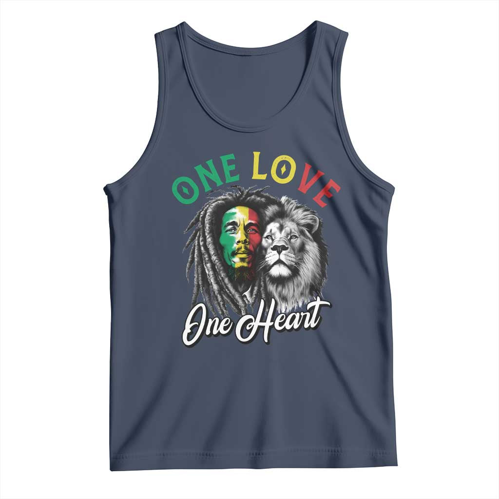 Reggae Legend Tank Top One Love One Heart Rastafarian Reggae Music Lion - Wonder Print Shop
