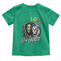 Reggae Legend Toddler T Shirt One Love One Heart Rastafarian Reggae Music Lion - Wonder Print Shop
