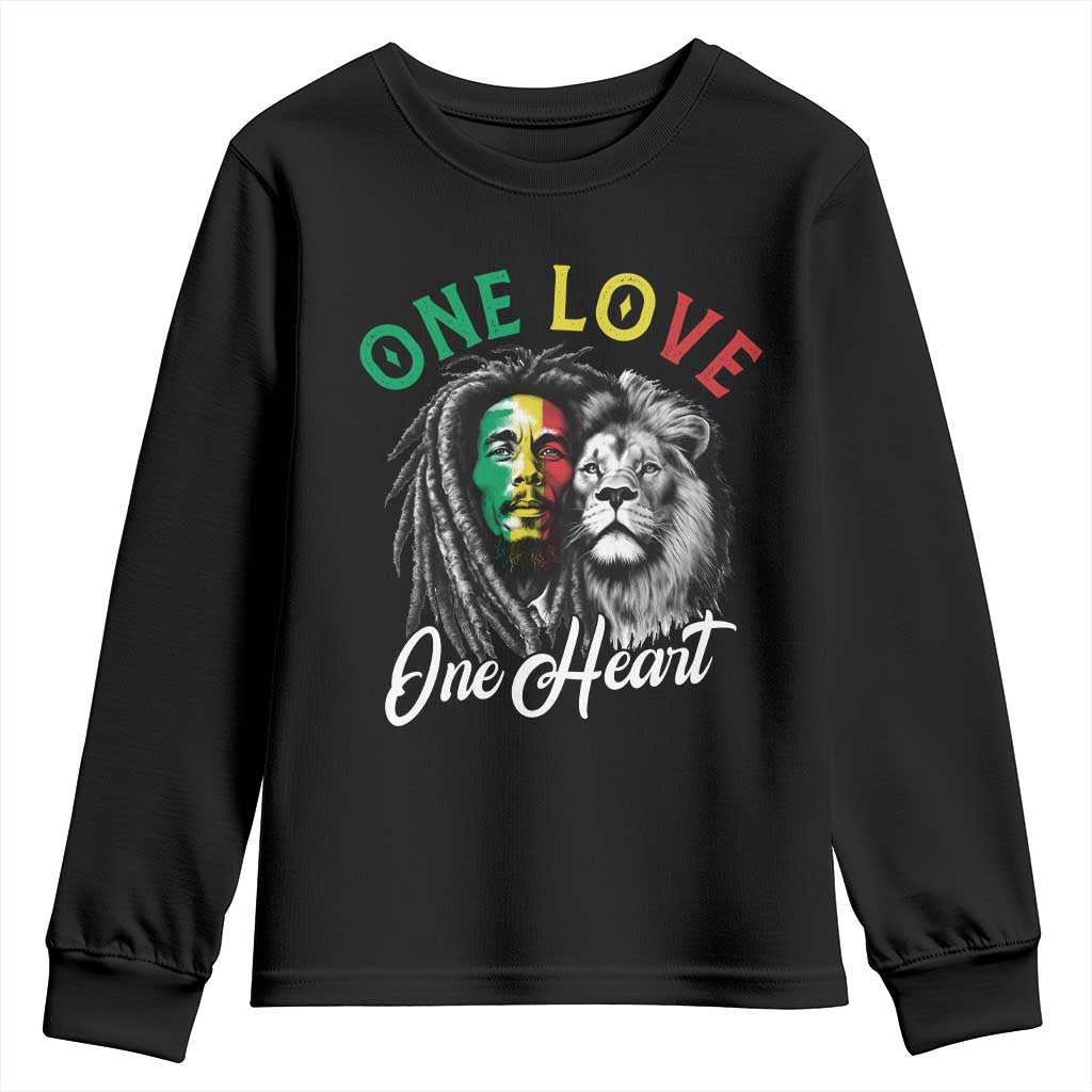 Reggae Legend Youth Sweatshirt One Love One Heart Rastafarian Reggae Music Lion - Wonder Print Shop
