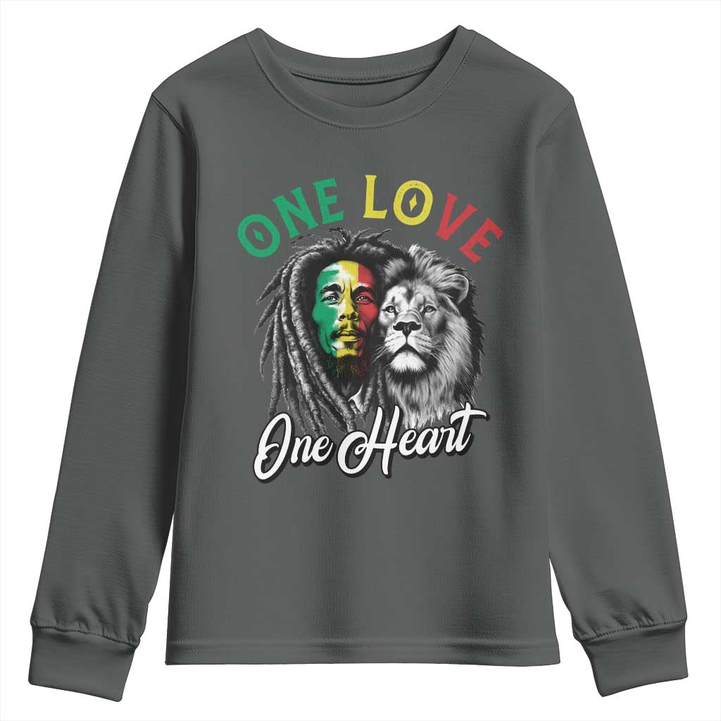 Reggae Legend Youth Sweatshirt One Love One Heart Rastafarian Reggae Music Lion - Wonder Print Shop
