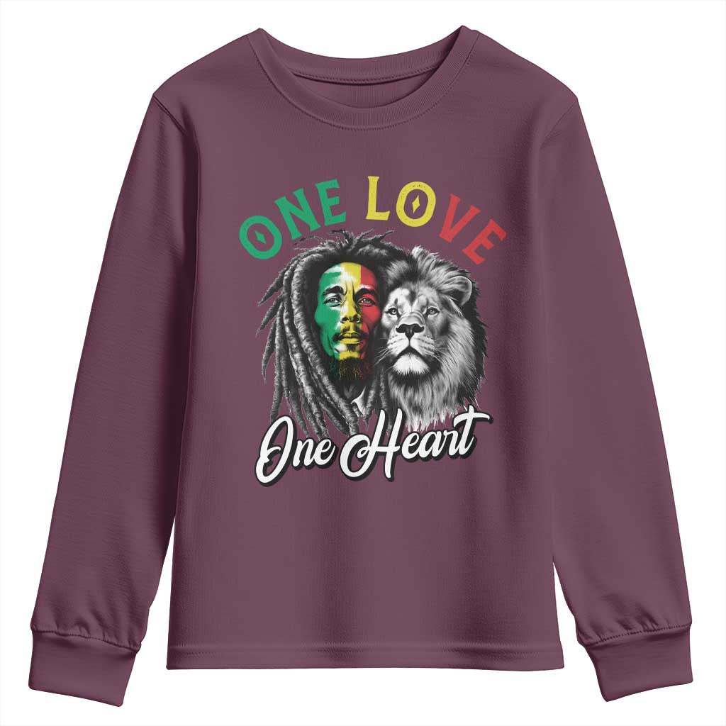 Reggae Legend Youth Sweatshirt One Love One Heart Rastafarian Reggae Music Lion - Wonder Print Shop