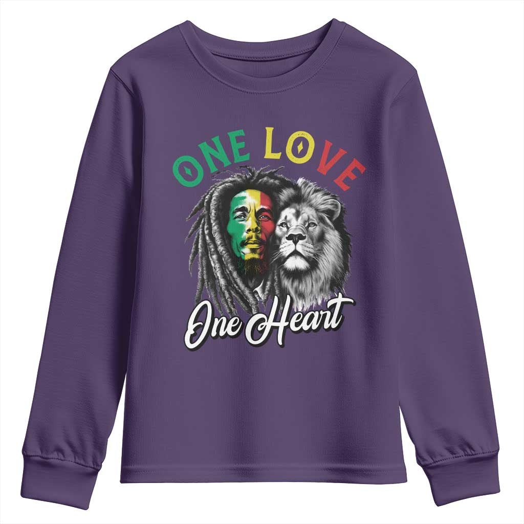 Reggae Legend Youth Sweatshirt One Love One Heart Rastafarian Reggae Music Lion - Wonder Print Shop