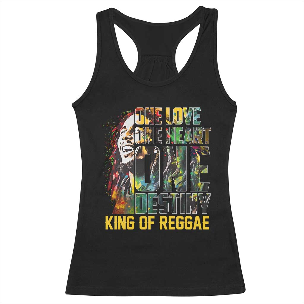 Legend Bob Racerback Tank Top One Love Heart Destiny King Of Reggae - Wonder Print Shop