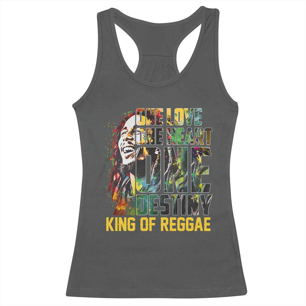 Legend Bob Racerback Tank Top One Love Heart Destiny King Of Reggae - Wonder Print Shop