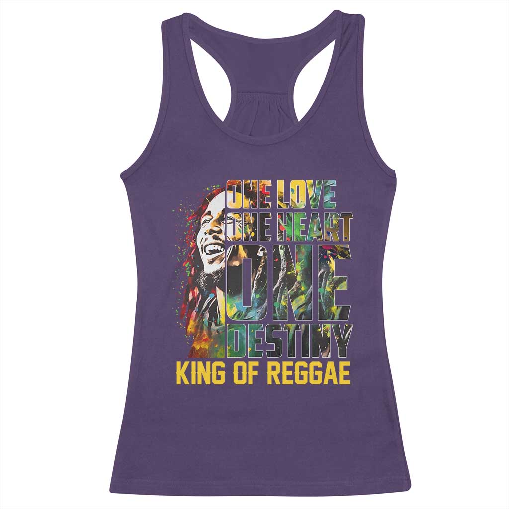 Legend Bob Racerback Tank Top One Love Heart Destiny King Of Reggae - Wonder Print Shop