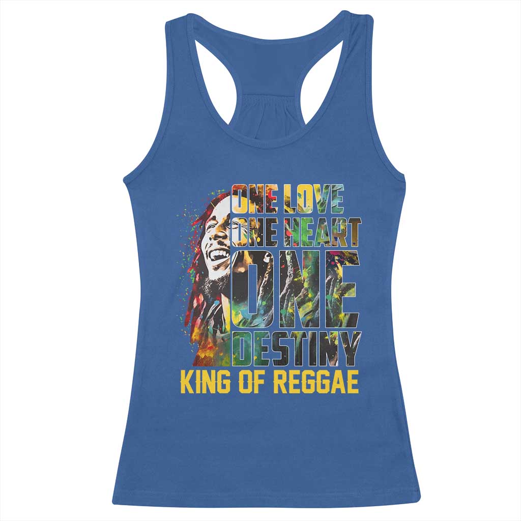 Legend Bob Racerback Tank Top One Love Heart Destiny King Of Reggae - Wonder Print Shop