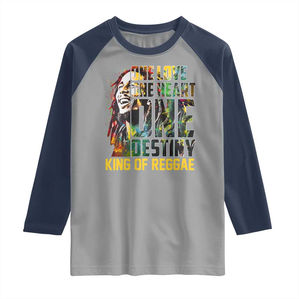 Legend Bob Raglan Shirt One Love Heart Destiny King Of Reggae - Wonder Print Shop