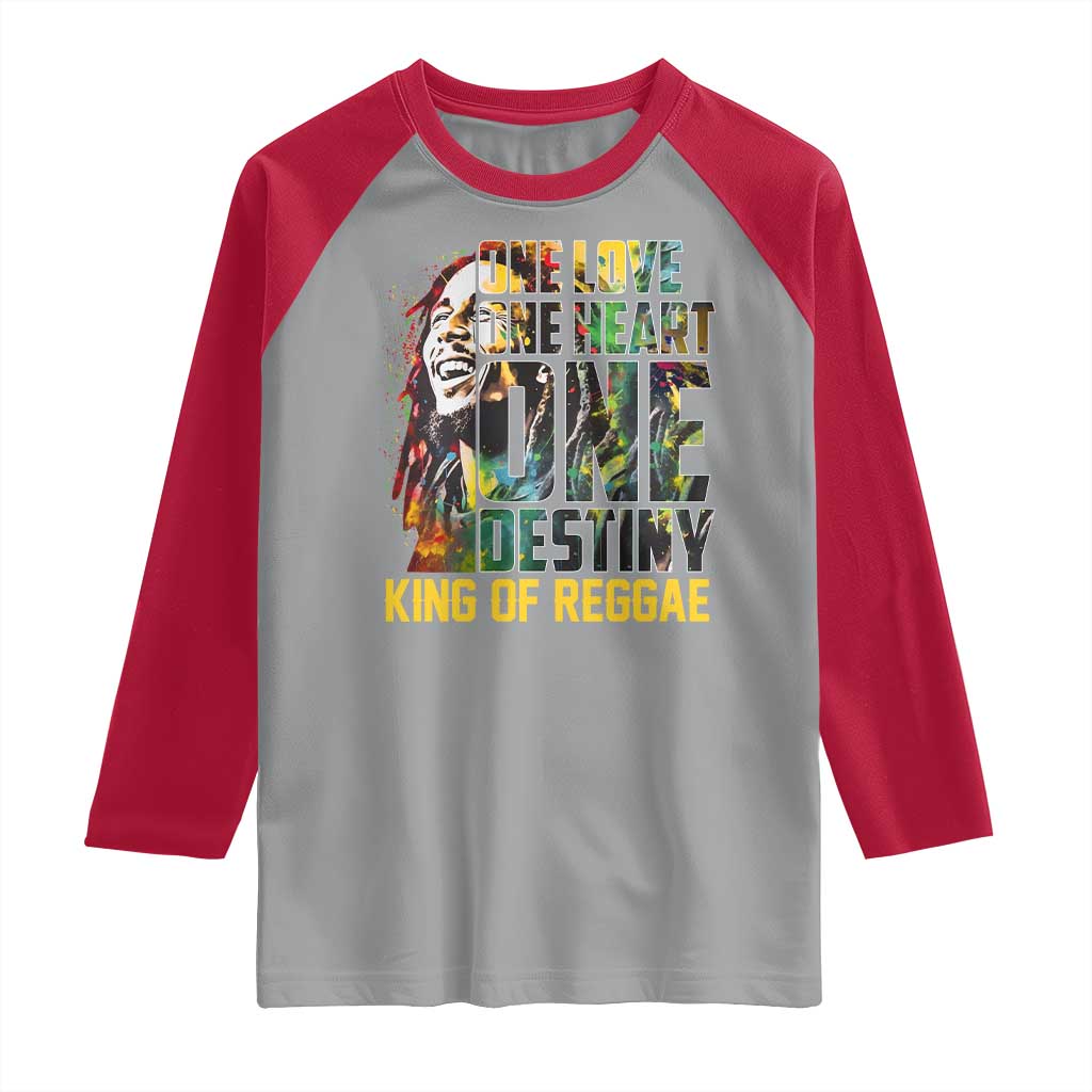 Legend Bob Raglan Shirt One Love Heart Destiny King Of Reggae - Wonder Print Shop