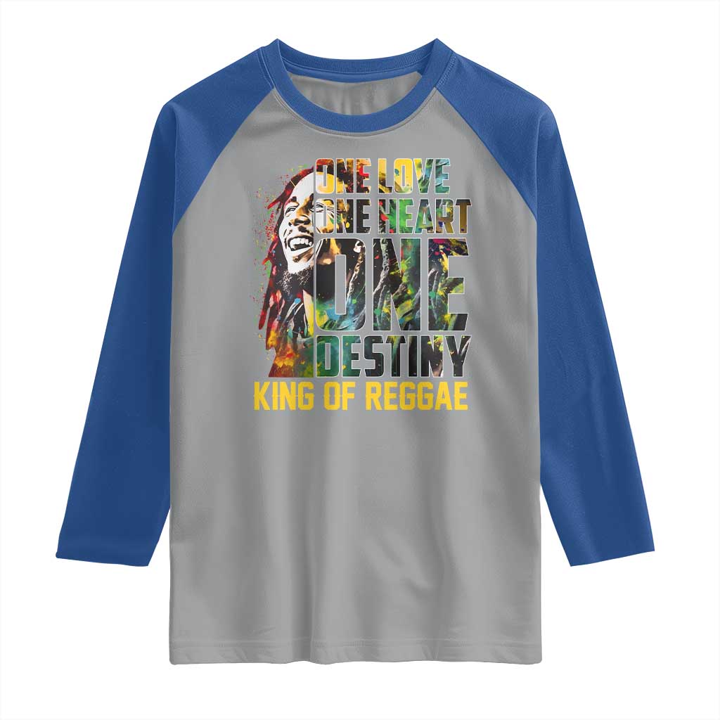 Legend Bob Raglan Shirt One Love Heart Destiny King Of Reggae - Wonder Print Shop
