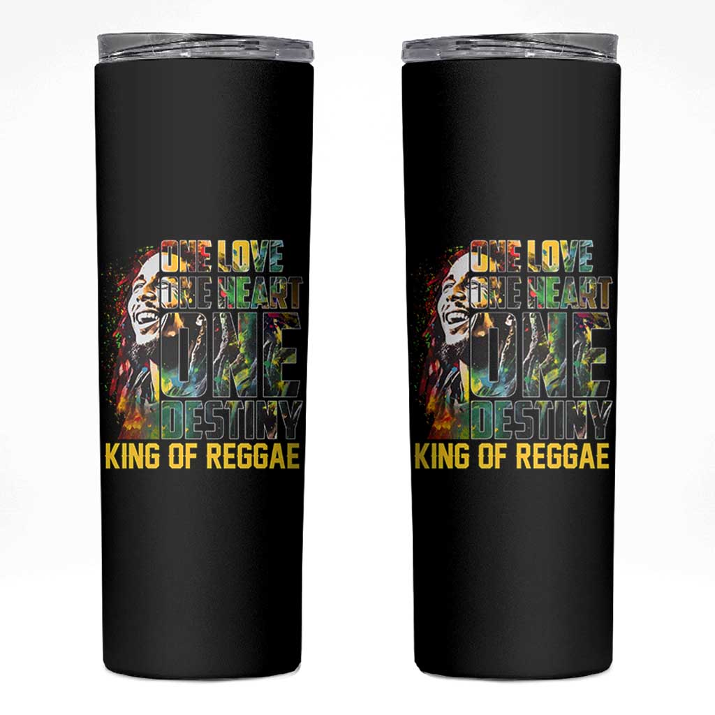 Legend Bob Skinny Tumbler One Love Heart Destiny King Of Reggae - Wonder Print Shop