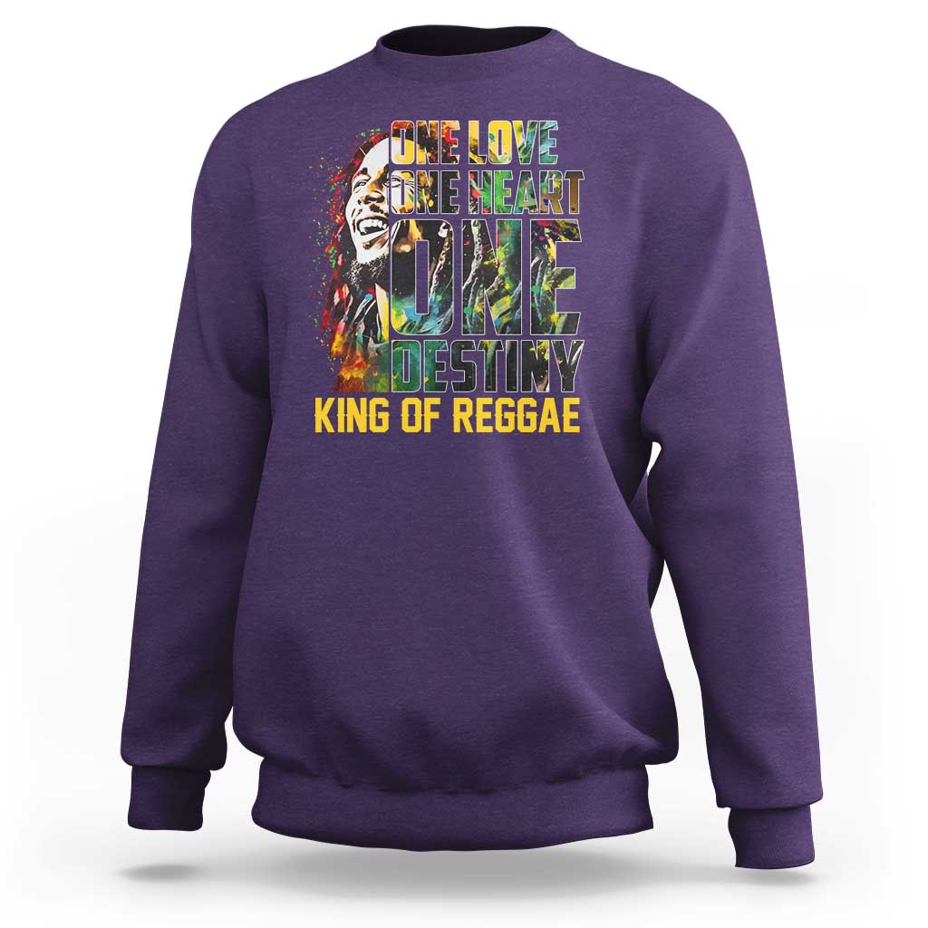 Legend Bob Sweatshirt One Love Heart Destiny King Of Reggae - Wonder Print Shop