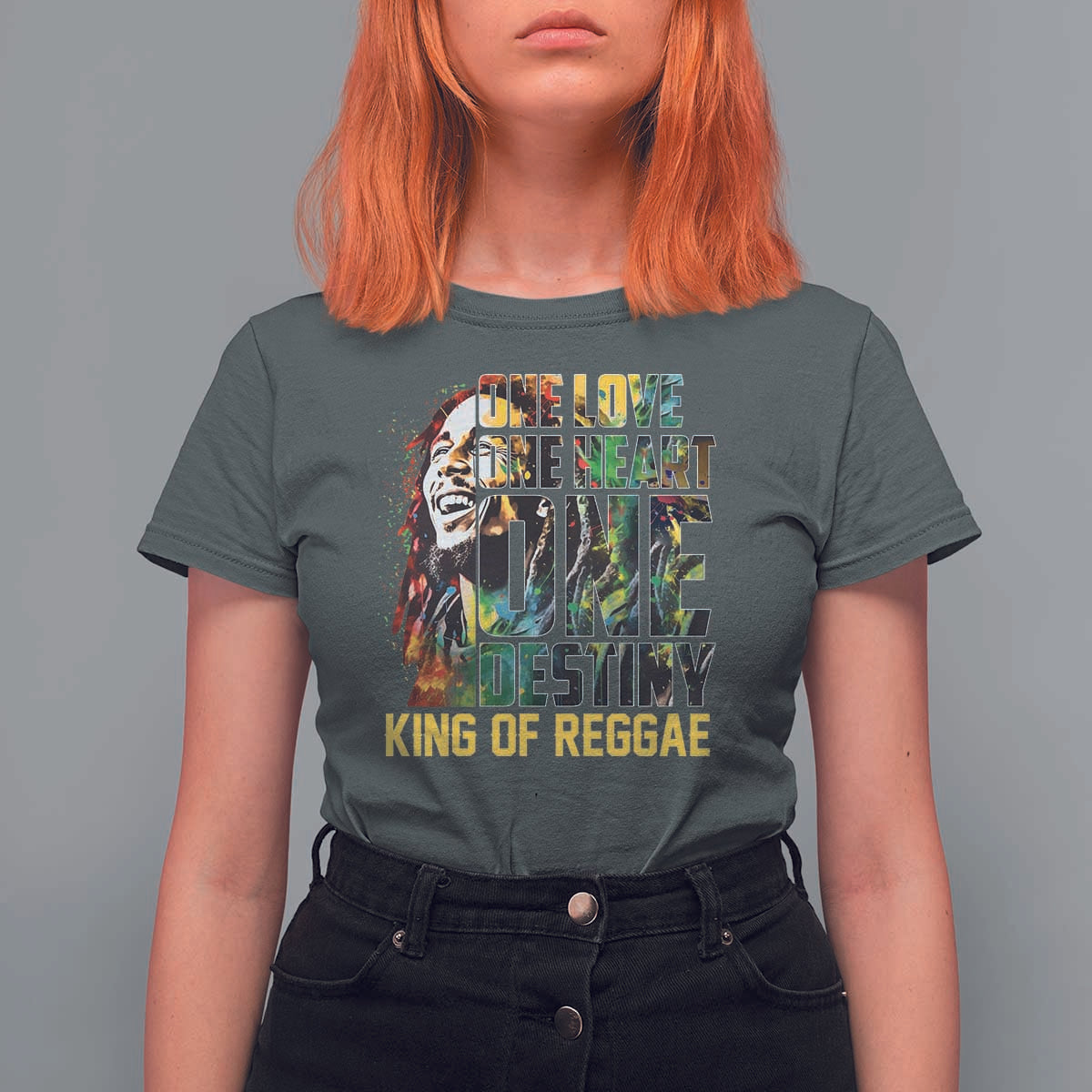 Legend Bob T Shirt For Women One Love Heart Destiny King Of Reggae - Wonder Print Shop