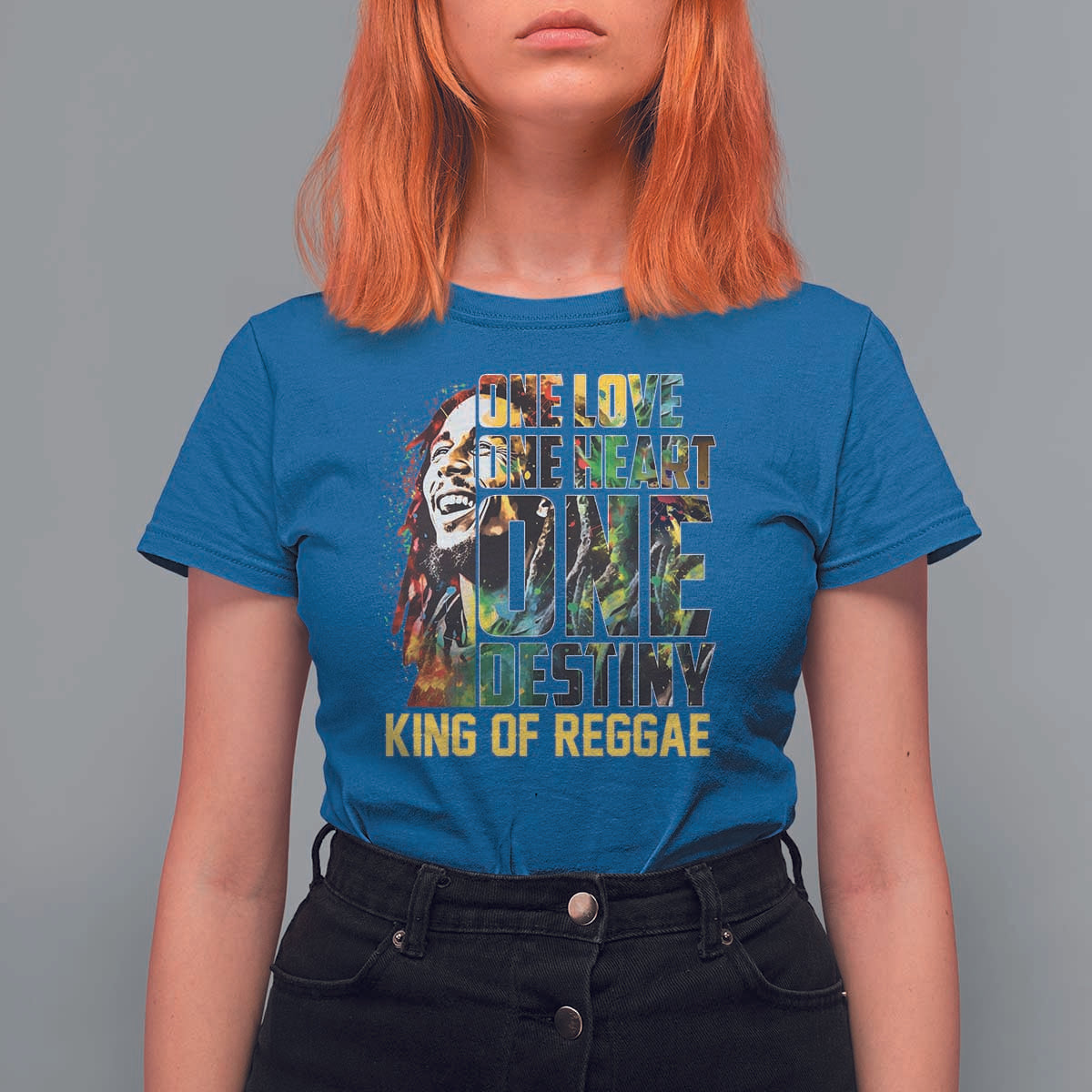 Legend Bob T Shirt For Women One Love Heart Destiny King Of Reggae - Wonder Print Shop