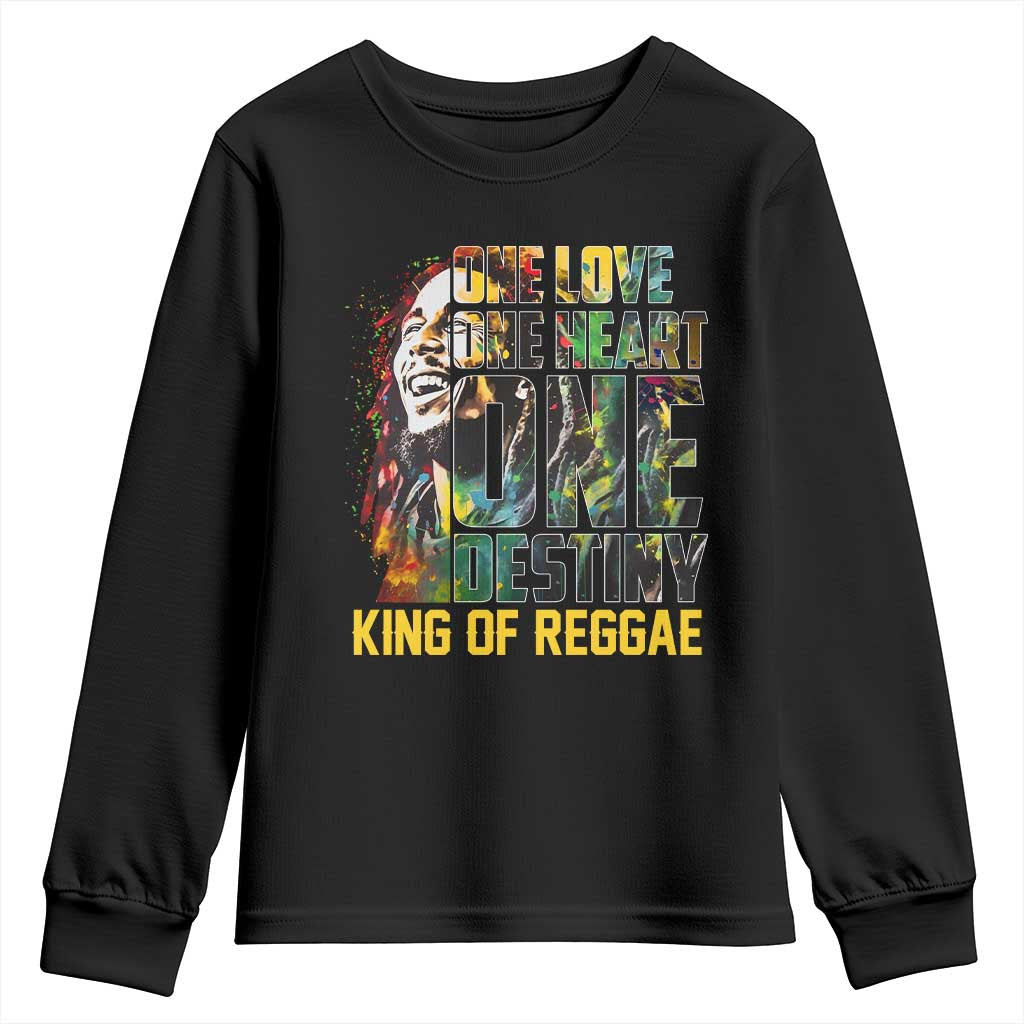 Legend Bob Youth Sweatshirt One Love Heart Destiny King Of Reggae - Wonder Print Shop